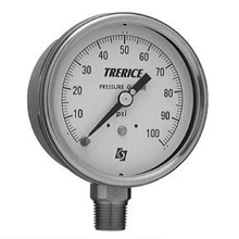 Picture of Trerice 700B2502LD30 - 2.5" 700 Series Industrial Gauge, 1/4" NPT Lower Mount, 30 psi