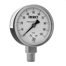 Picture of Trerice 800B1501BA160 - 1.5" 800B Series Utility Gauge, 1/8" NPT Center Back Mount, 160 psi