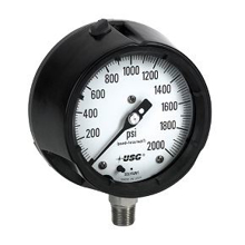 Picture of Ametek/US Gauge 150001 - 4.5" 1980 SOLFRUNT Series Process Gauge, 1/2" NPT Lower Mount, 30" Hg to 15 psi