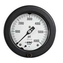 Picture of Ametek/US Gauge 150365 - 4.5" 1933 SOLFRUNT Series Process Gauge, 1/2" NPT Lower Back Mount, 30" Hg