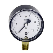 Picture of Ametek/US Gauge 161963A - 2.5" 734 Series Low Pressure Gauge, 1/4" NPT Lower Mount, 15" H2O