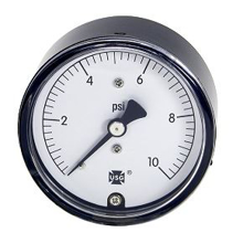 Picture of Ametek/US Gauge 172286A - 2.5" 733 Series Low Pressure Gauge, 1/4" NPT Center Back Mount, 60" H2O