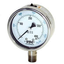 Picture of Ametek/US Gauge 253000A - 2.5" 1550 Series Liquid Fillable Gauge, 1/4" NPT Lower Mount, 30 psi