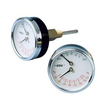 Picture of Ametek/US Gauge 199961 - 2.5" 1088 Series Boiler Gauge, 1/4" NPT Center Back Mount, 75 psi & 60 to 320 °F