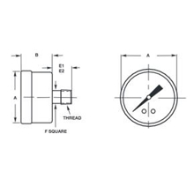 Picture of Ametek/US Gauge 166318NL - 1.5" 500 Series Low-Lead General Purpose Gauge, 1/8" NPT Lower Mount, 100 psi