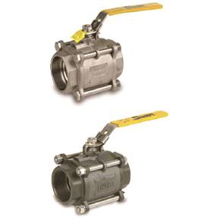 Picture of Sharpe SV39034TE002 Carbon Steel, 3-Piece Ball Valve - 1/4" NPT Threaded, RTFE Seat