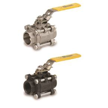 Picture of Sharpe SV53034TE002 Carbon Steel, 3-Piece Ball Valve - 1/4" NPT Threaded, RTFE Seat