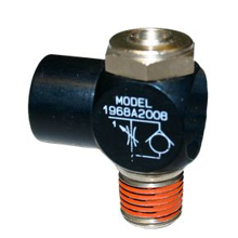 Picture of Ross 1968A1008 Pneumatic Flow Control Valve, 1/8" NPT x 1/8" Threaded Port, Right Angle Mounting, Standard Capacity, Slot Adjustment