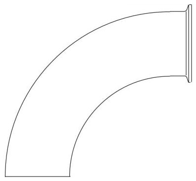 Picture of Alfa Laval L2CM-1 1/2-316L-7 1-1/2" x 1-1/2", Tri-Clamp x Tri-Weld, 32 Microinch Mechanical Polished Inside/32 Microinch Polished Outside, 316L Stainless Steel, 90D, Elbow