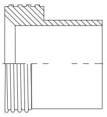 Picture of Alfa Laval L15A-2-316L-7 2", Threaded Long Weld, 32 Microinch Mechanical Polished Inside/32 Microinch Polished Outside, 316L Stainless Steel, Bevel Seat, Ferrule