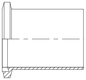 Picture of Alfa Laval L15ADC-2 1/2-304-7 2-1/2", Threaded Long Weld, 32 Microinch Mechanical Polished Inside/32 Microinch Polished Outside, 304 Stainless Steel, DC, Ferrule