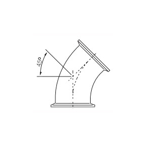 Picture of Alfa Laval 9634003139 2-1/2" x 2-1/2", Tri-Clamp x Tri-Clamp, 32 Microinch Mechanical Polished Inside/32 Microinch Polished Outside, 316L Stainless Steel, Sanitary, 45D, Elbow