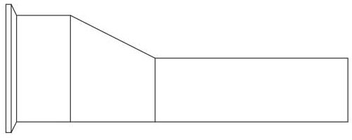 Picture of Alfa Laval B32M-1 X 1/2-316L-PL 1" x 1/2", Tri-Clamp x Tri-Weld, 20 Microinch Mechanical Polished Inside/32 Microinch Polished Outside, 316L Stainless Steel, Eccentric, Reducer