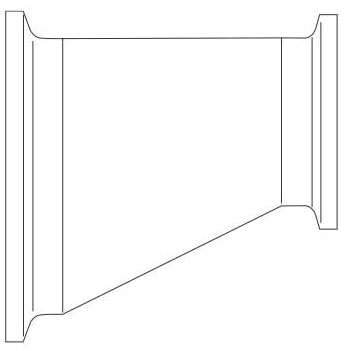 Picture of Alfa Laval B32-14MP-2 X 1 1/2 304-7 2" x 1-1/2", Tri-Clamp x Tri-Clamp, 32 Microinch Mechanical Polished Inside/32 Microinch Polished Outside, 304 Stainless Steel, Eccentric, Reducer