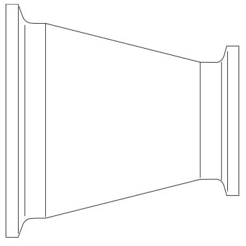 Picture of Alfa Laval B31-14MP-3 X2 1/2-316L-PM  B-P 3" x 2-1/2", Tri-Clamp x Tri-Clamp, 15 Microinch Mechanical and Electropolished Inside/32 Microinch Polished Outside, 316L Stainless Steel, Concentric, Reducer