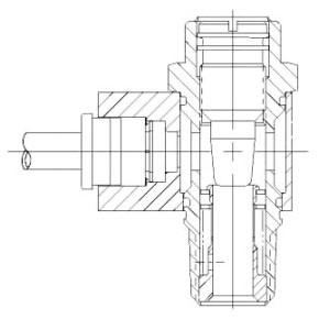 Picture of Numatics 2FPRN8 1/4", NPTF x Push-In, 175 PSIG, Anodized Aluminum, Standard, Pneumatic Flow Control Valve