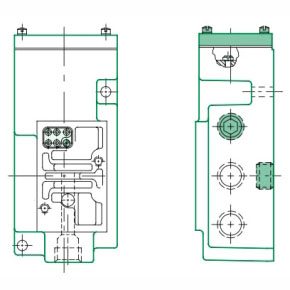 Picture of Numatics 203-437 1/8" NPTF, Side Port, Common Exhaust, Standard Plug-In, Base for Mark 8 Direct Solenoid Actuated Valve