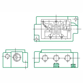 Picture of Numatics 203-454 3/8" NPTF, Individual Exhaust, Side and Bottom Port, Base for Mark 15 Direct Solenoid/Air Pilot Valve