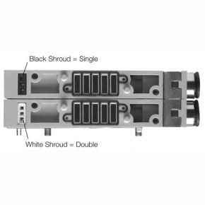 Picture of Numatics 239-1069 1/8", Black Shroud, Single, Push-In, Z-Board, Manifold Block Assembly for 2002 Solenoid Air Pilot Actuated Valve