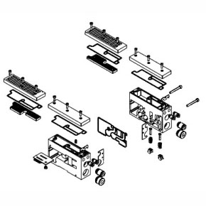 Picture of Numatics 239-1234 3/8", 1/2" and 1/8" Port, End Plate Kit for 2012 Solenoid Pilot Actuated Valve