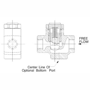 Picture of Numatics 3FC2 3/8", NPTF x NPTF, 175 PSIG, Anodized Aluminum, In-Line, Pneumatic Flow Control Valve without Bottom Port