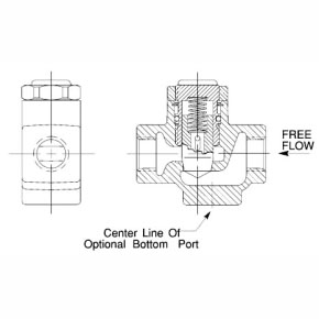 Picture of Numatics 5FC3 3/4", NPTF x NPTF, 175 PSIG, Anodized Aluminum, In-Line, Pneumatic Flow Control Valve without Bottom Port