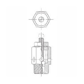 Picture of Numatics A3MN 3/8" NPT, 1.47" L, 0.69" Width Across Flat, 0.9 Cv, 300 PSI, 35 to 300 Deg F, Bronze, Speed Control Muffler