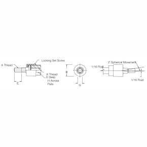 Picture of Numatics A500-600 5/16"-24 TPI, 7/8" x 1.875", Rod Coupler for Small Bore Square Cylinder