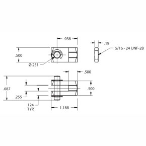 Picture of Numatics M127004 5/16"-24 UNF-2B, Rod Clevis for Round Line, Non-Repairable Cylinder Line