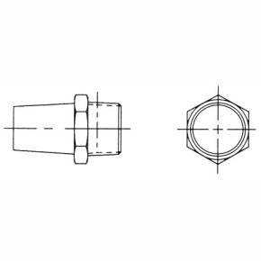 Picture of Numatics P5MN 3/4" MPT, 2.12" L, 1.06" Width Across Flat, 9.67 Cv, Porous Bronze, Air Silencer