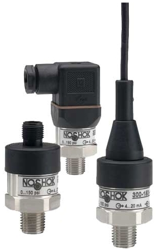 Picture of Noshok 300-2000-1-1-2-8 1/4" MPT, 8 to 30 VDC, 4 to 20 mA Output Signal, 0 to 2000 PSIG, 316 Stainless Steel, Current to Pressure, 2-Wire, Compact, Pressure Transducer