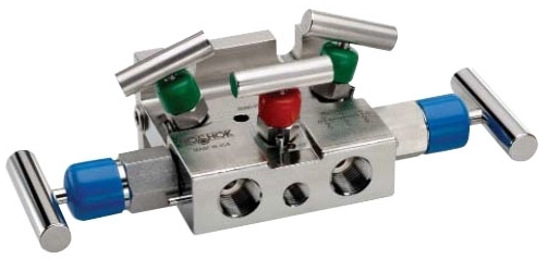 Picture of Noshok 5030-FFS-FP 1/2", FPT x FPT, 0.187" Orifice, 10000 PSI, Electropolished, 316 Stainless Steel, 5-Valve, Natural Gas Flow, Hard Seat, Flare Pattern, Gas Manifold Valve