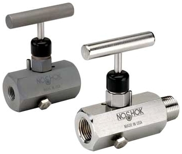 Picture of Noshok 602-FFC 1/4", FPT x FPT, 0.187" Orifice, 10000 PSI at 200 Deg F, Zinc Nickel Plated, Steel, Threaded Bonnet, Block/Bleed, Hard Seat, Needle Valve