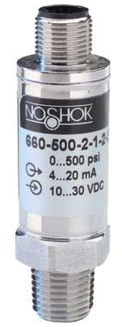 Picture of Noshok 660-10000-1-1-2-25 1/4" MPT, 10 to 36 VDC, 4 to 20 mA Output Signal, 0 to 10000 PSIG, 316 Stainless Steel, Current to Pressure, 2-Wire, Pressure Transducer