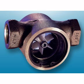 Picture of OPW 1631-0500 1/2" x 1/2", FPT x FPT, 125 PSIG, Bronze Body, Delrin Indicator, Buna-N Seal, Double Window, Propeller, Sight Flow Indicator